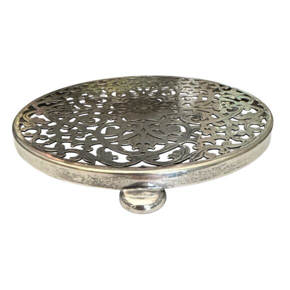 Vintage EPNS Manco Plate Silver Plate  Ornate Reticulated Trivet - Picture 6 of 8
